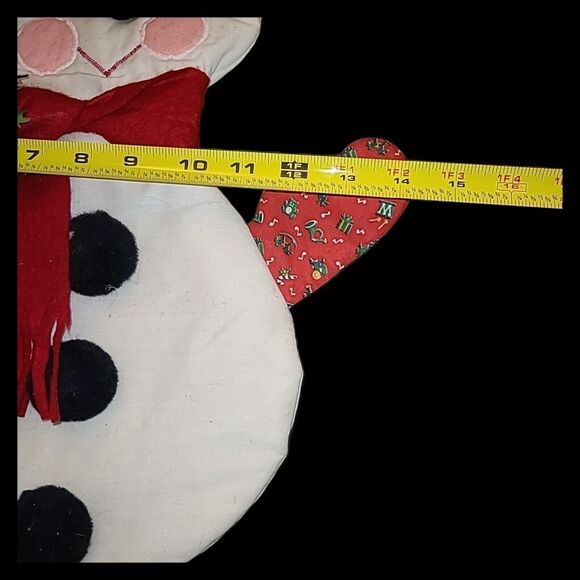 Vintage Handmade Fabric Snowman Christmas Wall Decor Tapestry Kitsch Xmas 21" - Picture 5 of 8